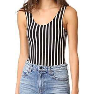 LAVEER Striped Scoop Tank Bodysuit